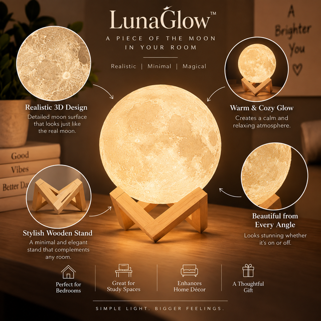 3D Aesthetic Moon Lamp